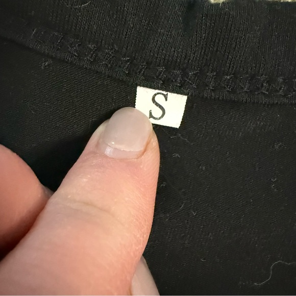 SHEIN BLACK FITTED FULL LENGTH LONG SLEEVE COLD SHOULDER TOP WITH STRAPS SIZE S - Picture 6 of 7